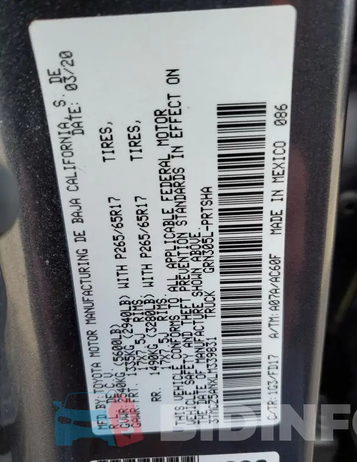 3TMCZ5ANXLM339831 Photo# 12