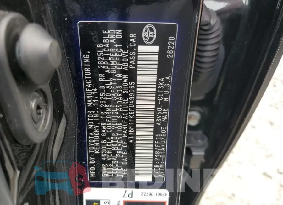 4T1BF1FK6FU499065 Photo# 12