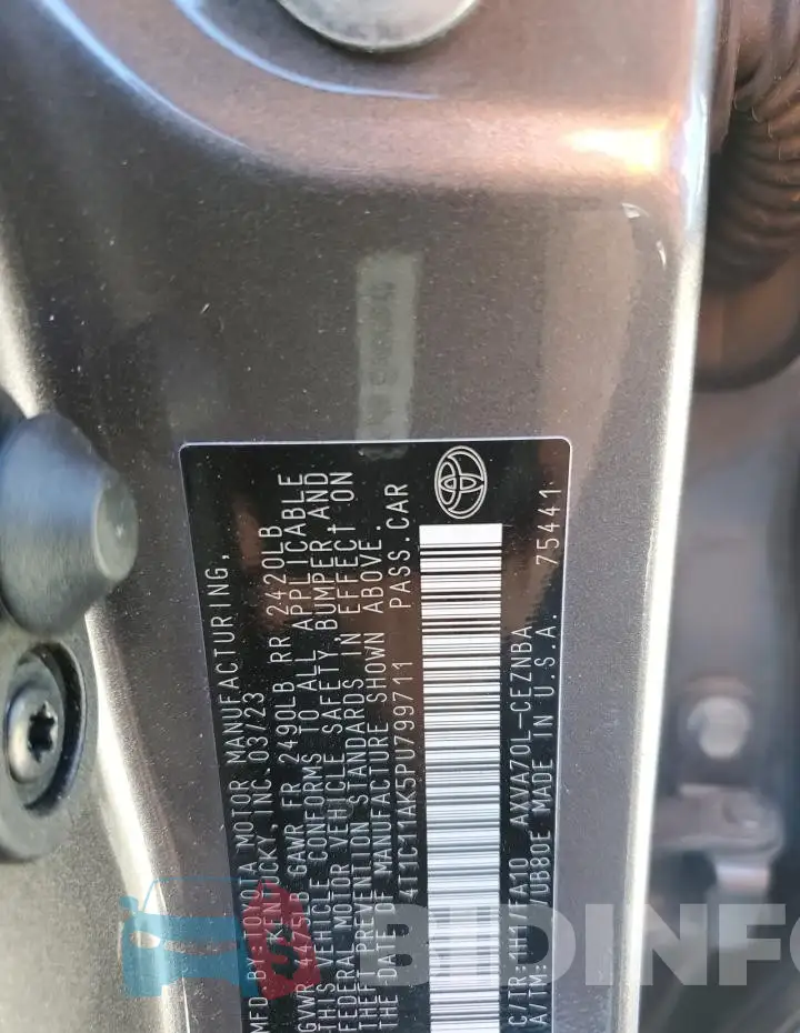 4T1C11AK5PU799711 Photo# 13