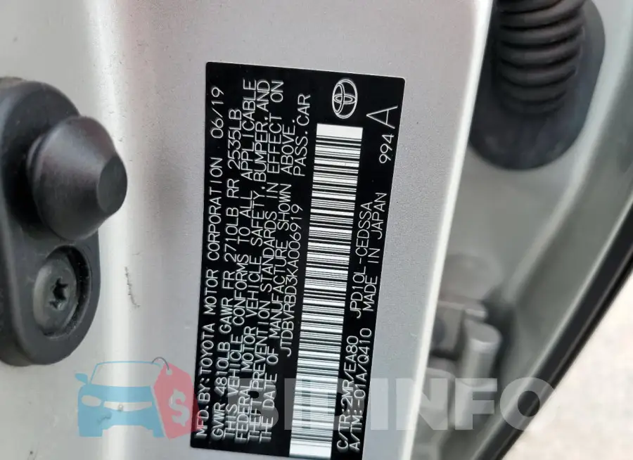 JTDBVRBD3KA006919 Photo# 12