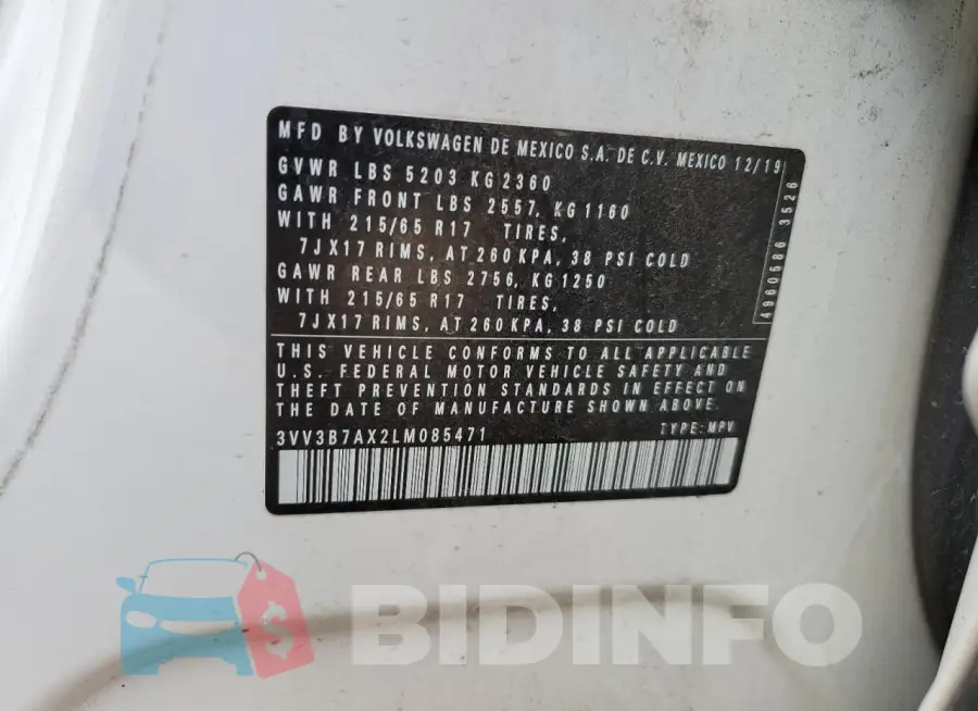 3VV3B7AX2LM085471 Photo# 12