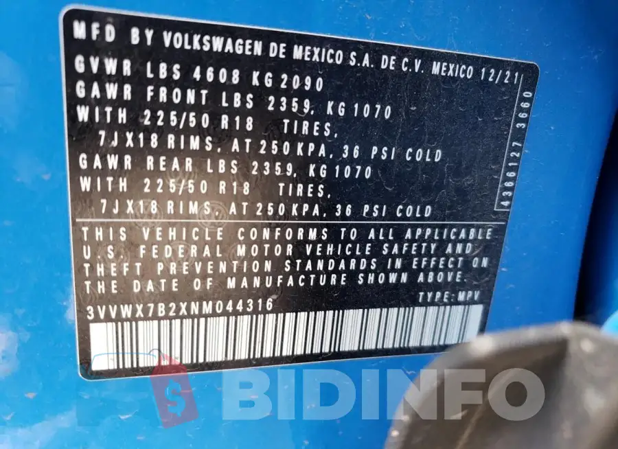 3VVWX7B2XNM044316 Photo# 13