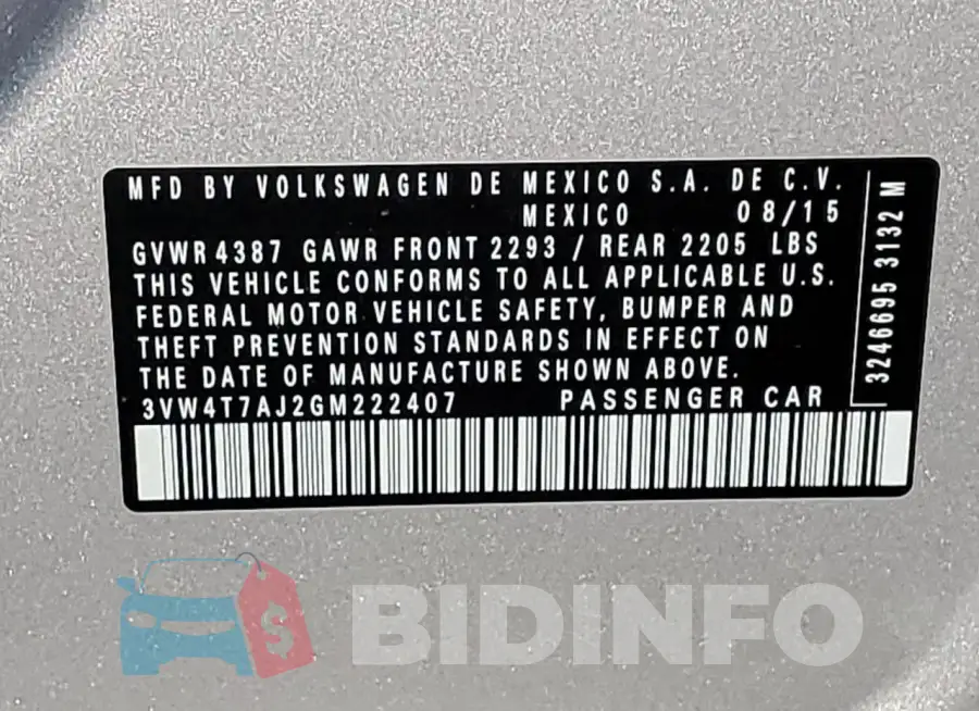 3VW4T7AJ2GM222407 Photo# 12