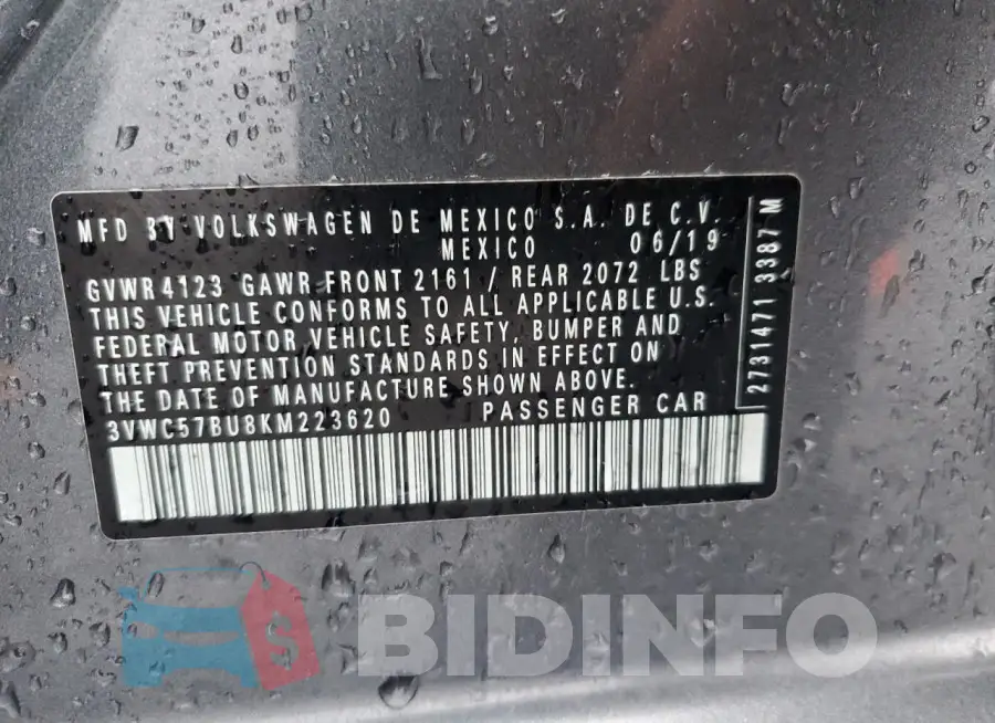 3VWC57BU8KM223620 Photo# 12
