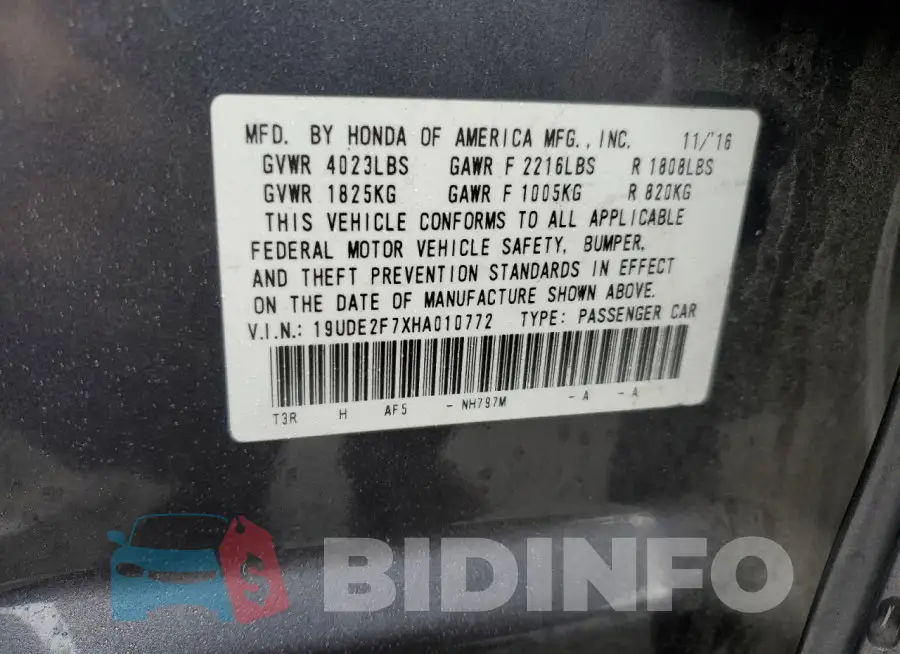 19UDE2F7XHA010772 Photo# 12