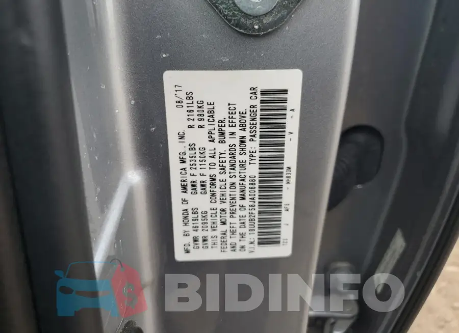 19UUB2F58JA006880 Photo# 12