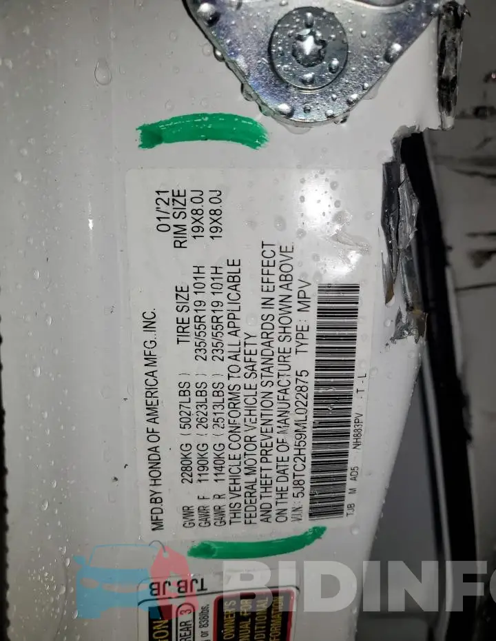 5J8TC2H59ML022875 Photo# 12