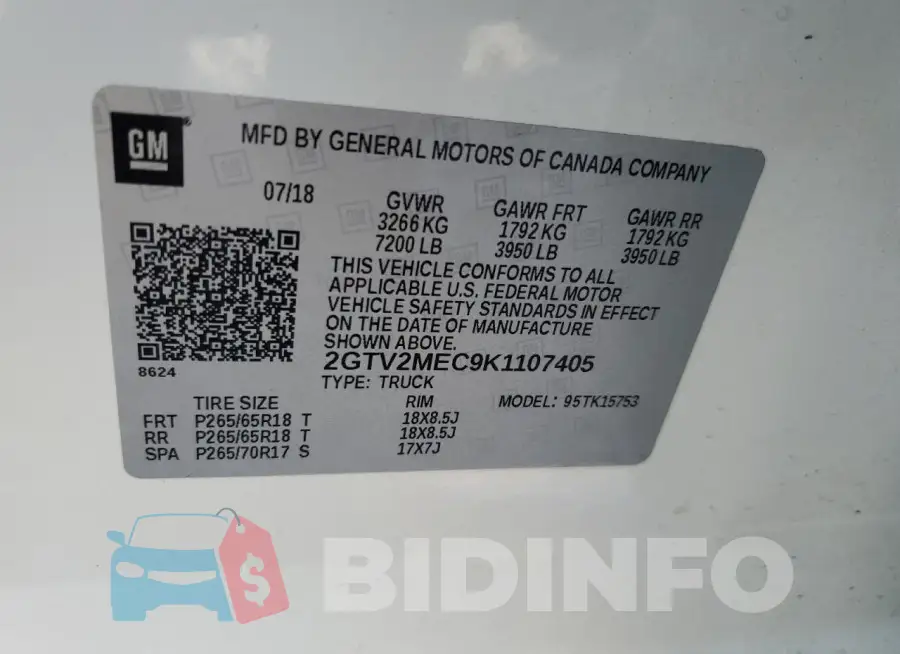 2GTV2MEC9K1107405 Photo# 12