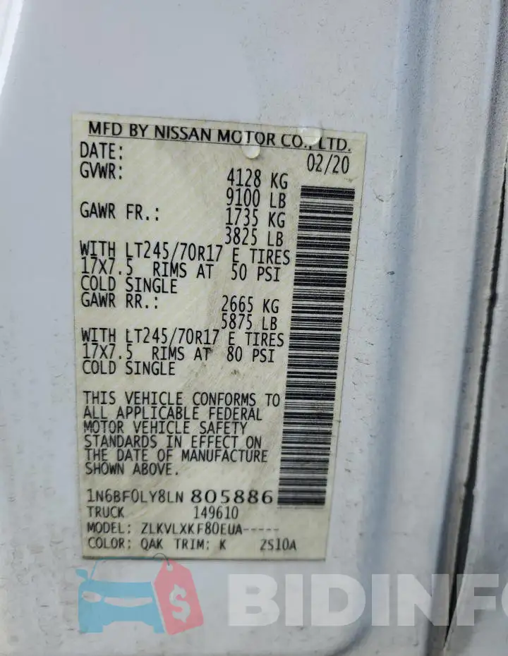 1N6BF0LY8LN805886 Photo# 13