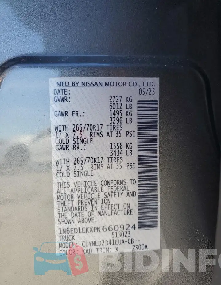 1N6ED1EKXPN660924 Photo# 12