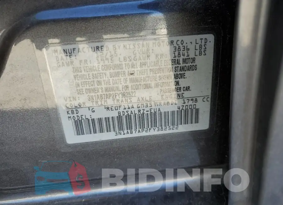3N1AB7AP2FY382522 Photo# 12