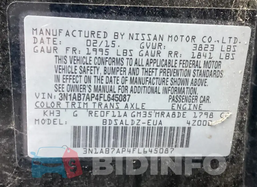 3N1AB7AP4FL645087 Photo# 10
