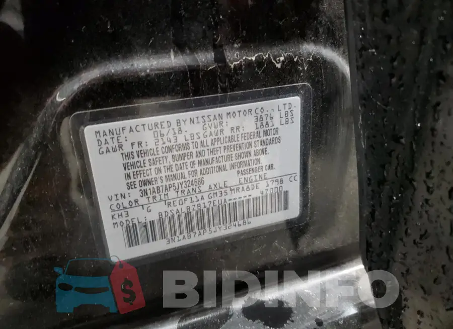 3N1AB7AP5JY324686 Photo# 12