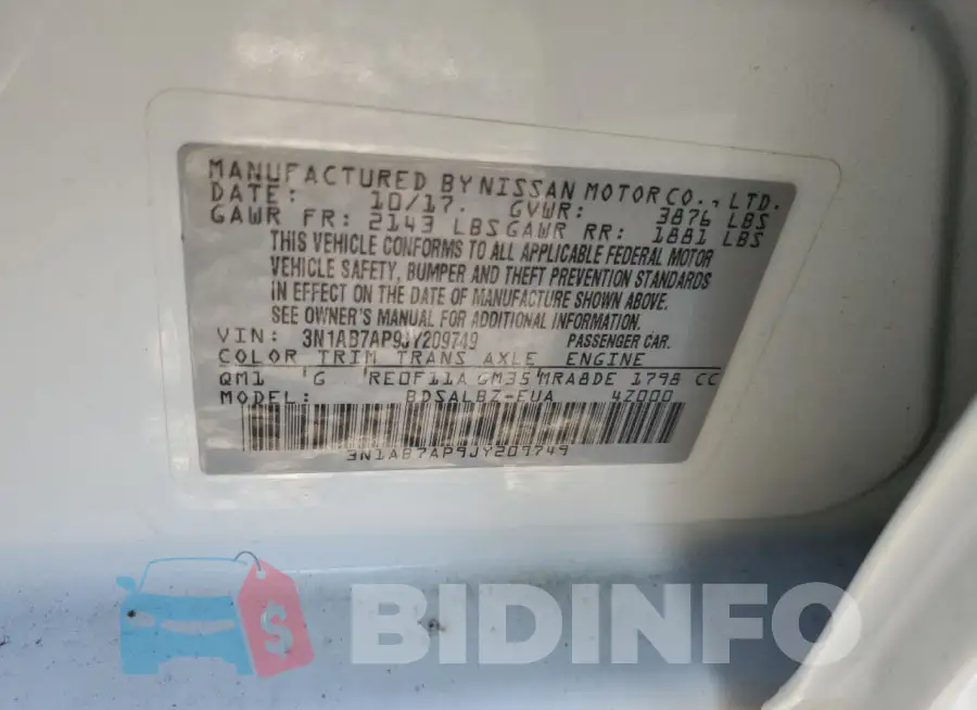 3N1AB7AP9JY209749 Photo# 13