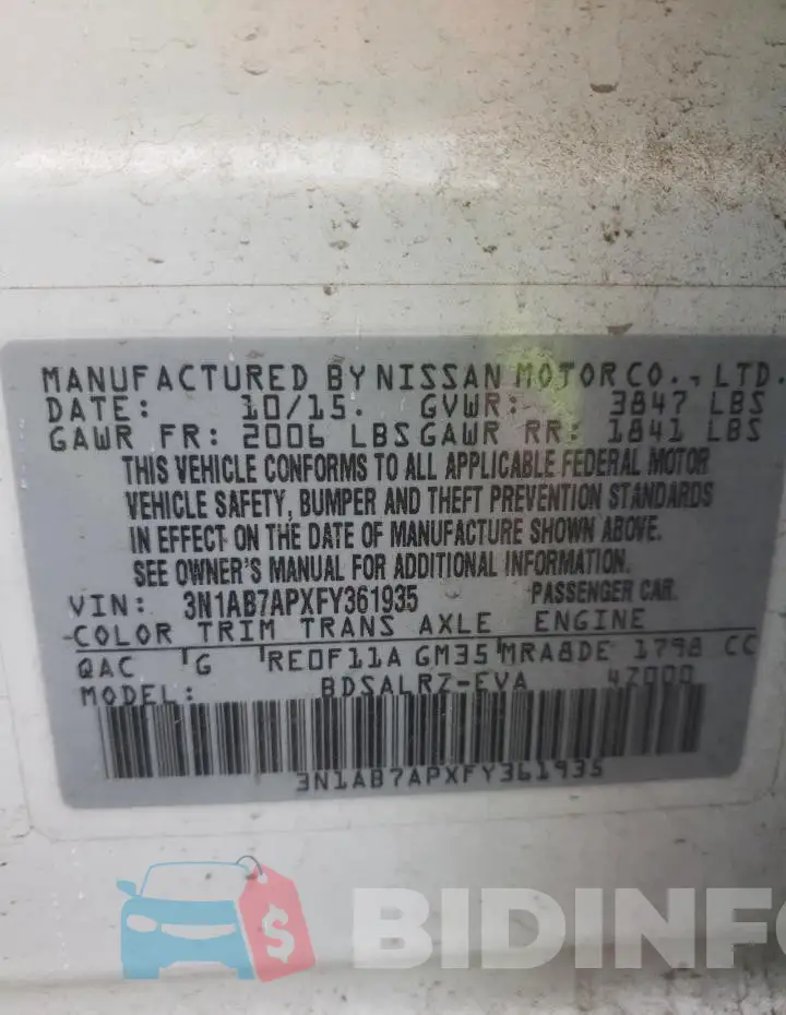 3N1AB7APXFY361935 Photo# 12