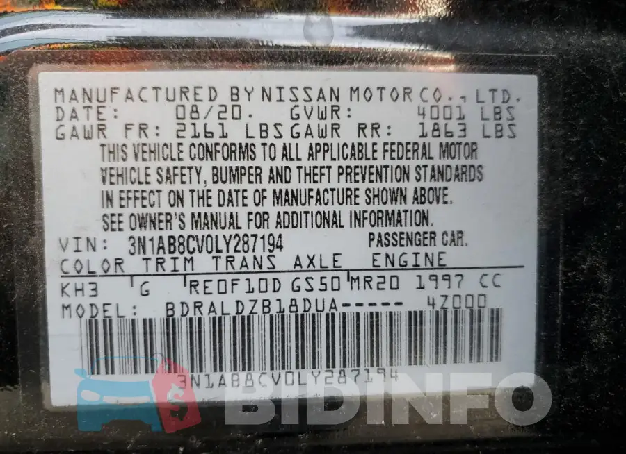3N1AB8CV0LY287194 Photo# 13