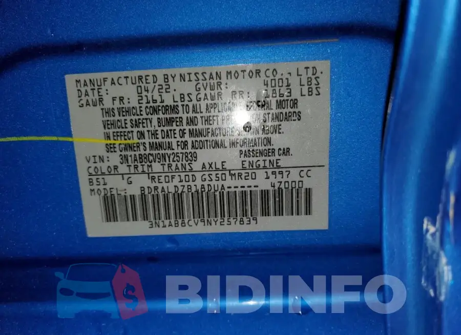3N1AB8CV9NY257839 Photo# 12