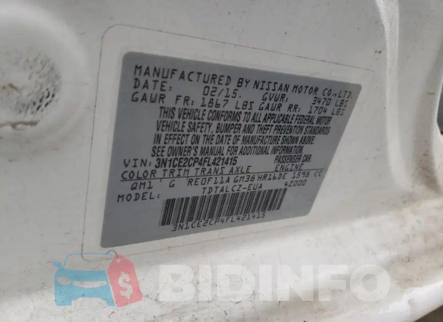 3N1CE2CP4FL421415 Photo# 12