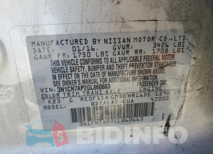 3N1CN7AP2GL860663 Photo# 12