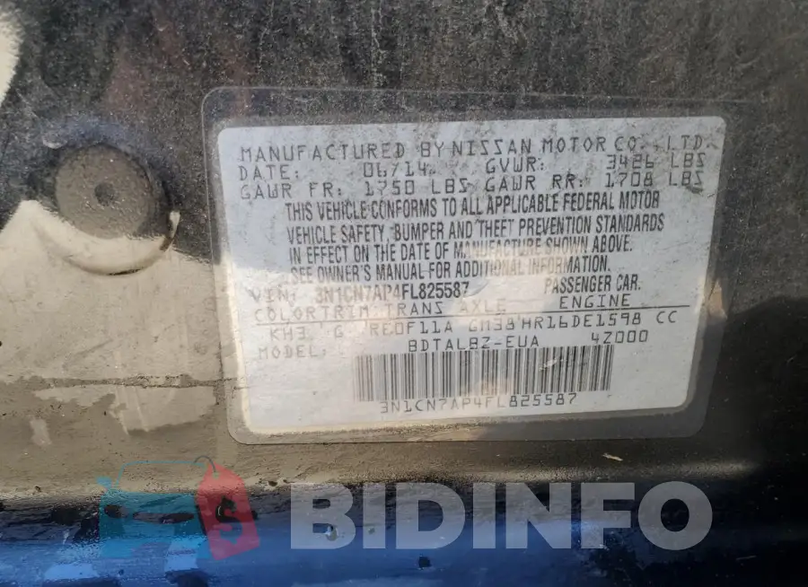 3N1CN7AP4FL825587 Photo# 12