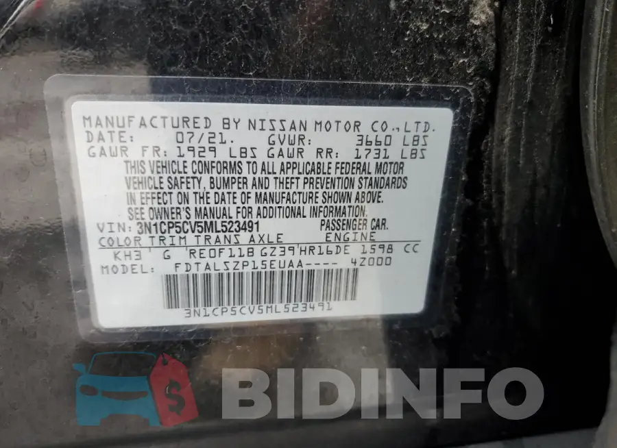 3N1CP5CV5ML523491 Photo# 12