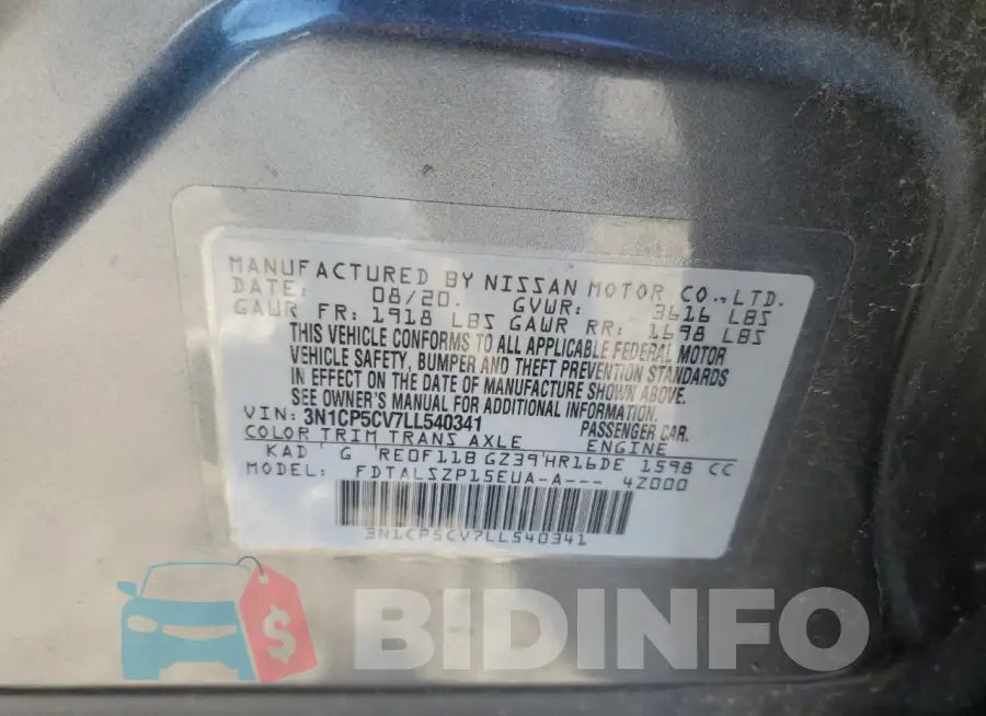 3N1CP5CV7LL540341 Photo# 12