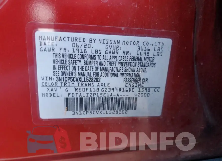 3N1CP5CVXLL528202 Photo# 14