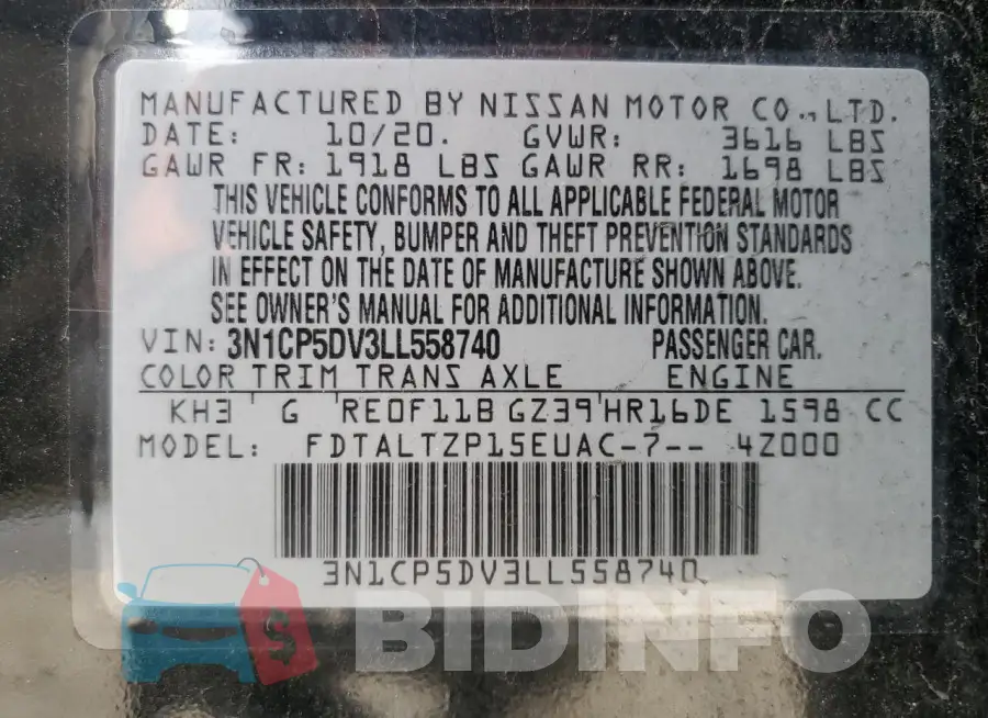 3N1CP5DV3LL558740 Photo# 14