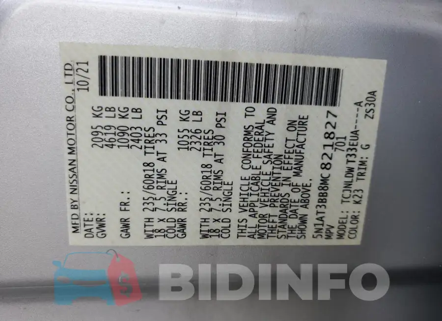 5N1AT3BB8MC821827 Photo# 13