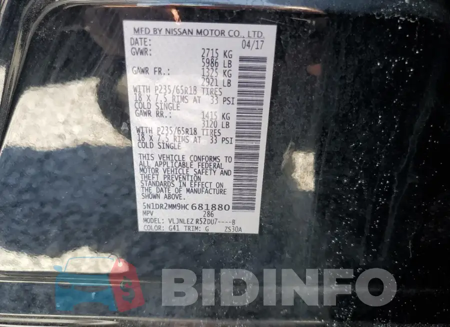 5N1DR2MM9HC681880 Photo# 13