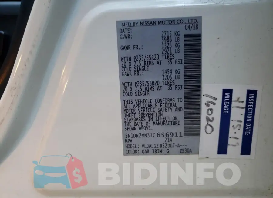 5N1DR2MN3JC656911 Photo# 12
