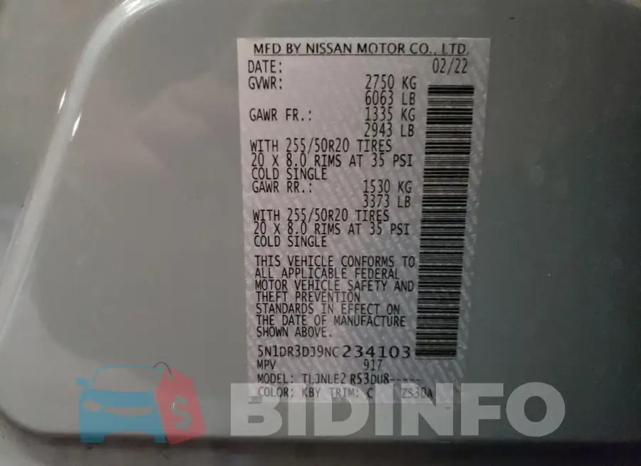 5N1DR3DJ9NC234103 Photo# 12