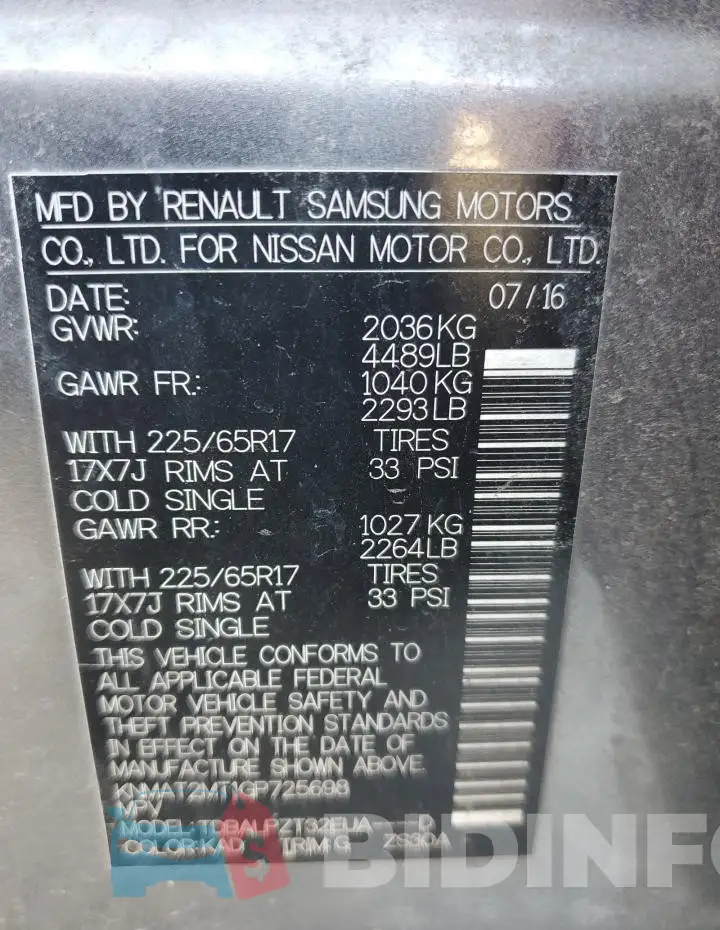 KNMAT2MT1GP725698 Photo# 13