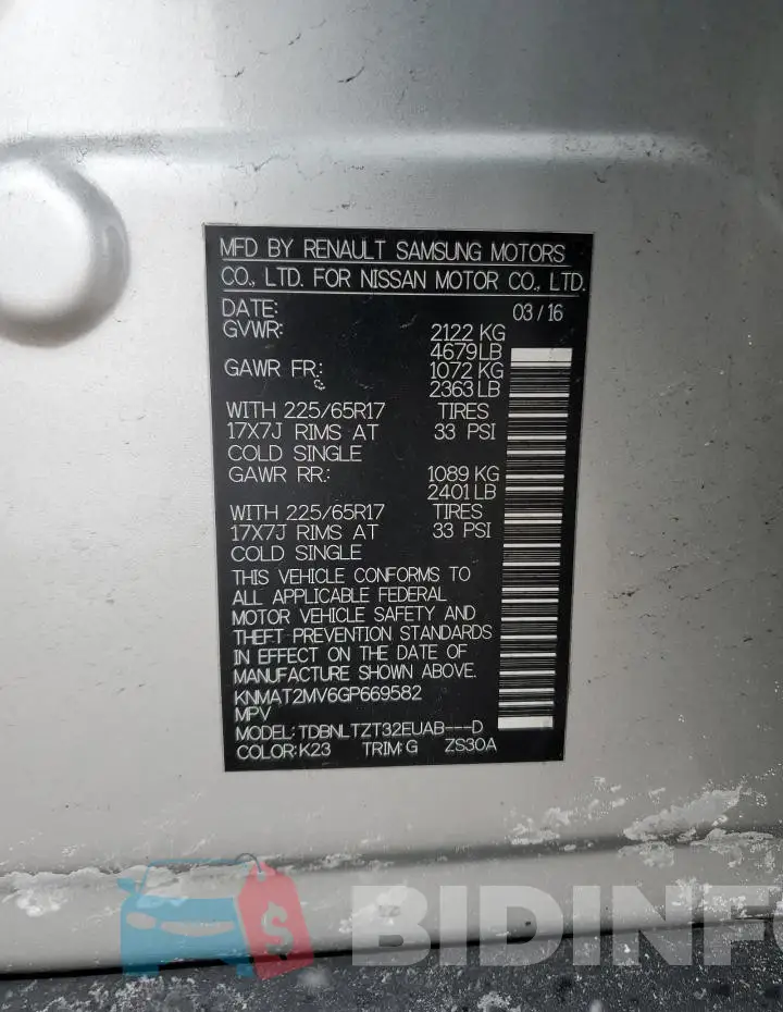 KNMAT2MV6GP669582 Photo# 13