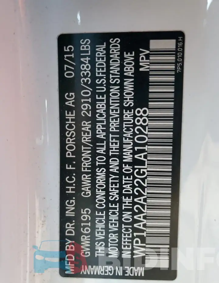 WP1AA2A22GLA10288 Photo# 13