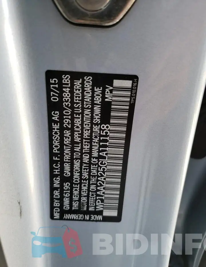 WP1AA2A25GLA11158 Photo# 12