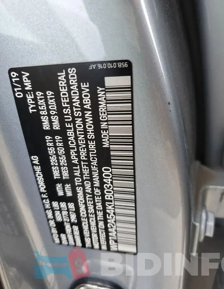 WP1AA2A54KLB03400 Photo# 13