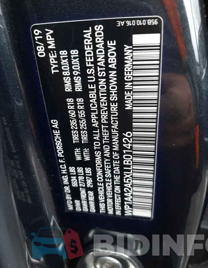 WP1AA2A5XLLB01426 Photo# 13