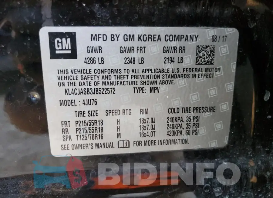 KL4CJASB3JB522572 Photo# 13