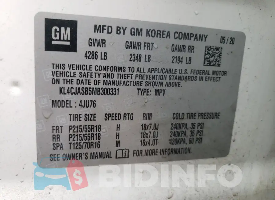 KL4CJASB5MB300331 Photo# 13