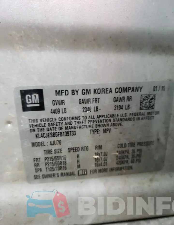 KL4CJESB5FB139733 Photo# 13