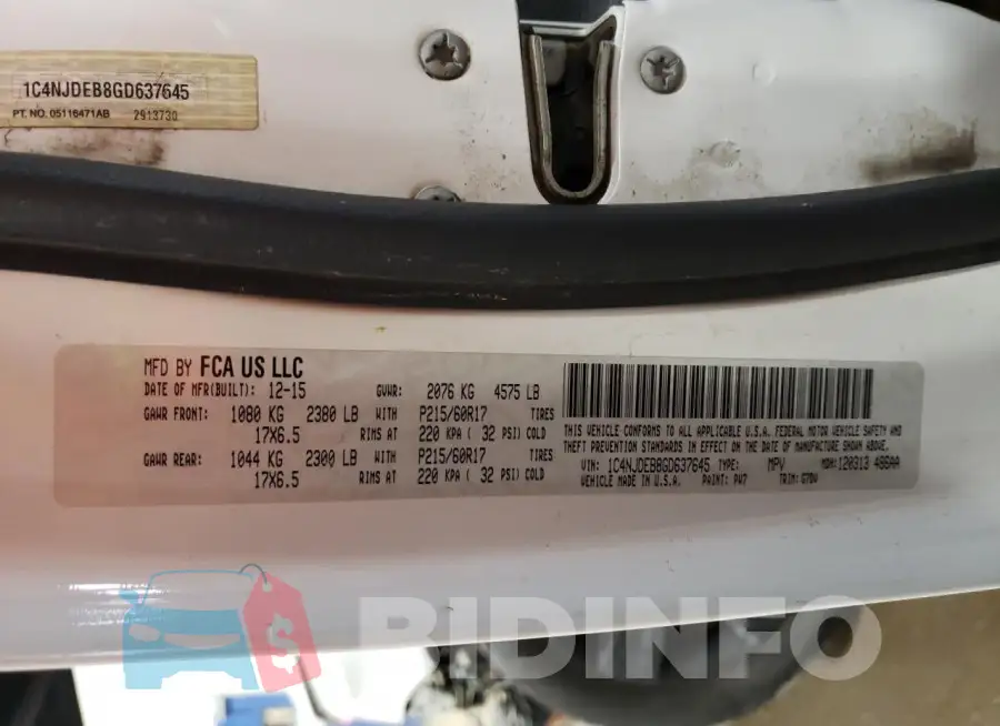 1C4NJDEB8GD637645 Photo# 13