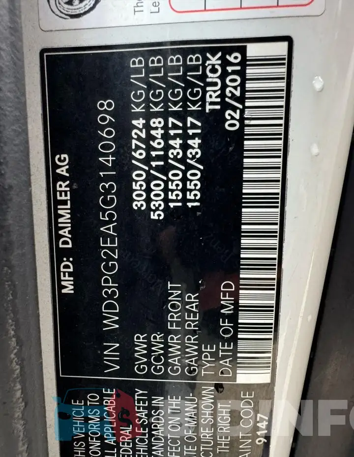 WD3PG2EA5G3140698 Photo# 10