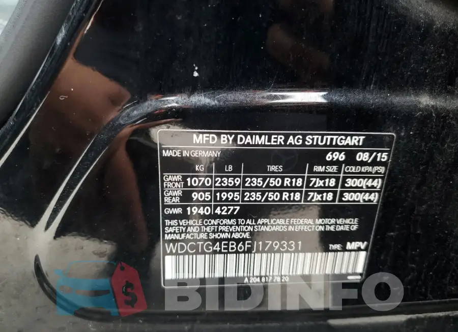 WDCTG4EB6FJ179331 Photo# 12