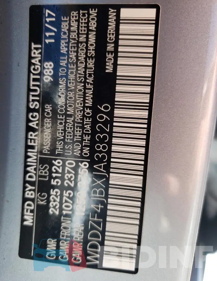 WDDZF4JBXJA383296 Photo# 12