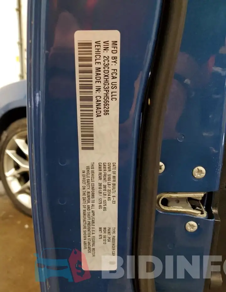 2C3CDXHG3PH566286 Photo# 12