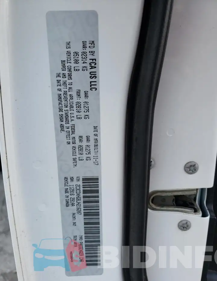 2C3CDXHG8JH216207 Photo# 12