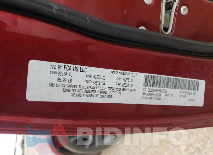 2C3CDXHGXHH667522 Photo# 12