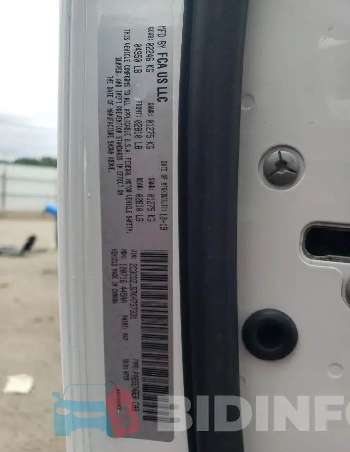 2C3CDZJG7KH737331 Photo# 13