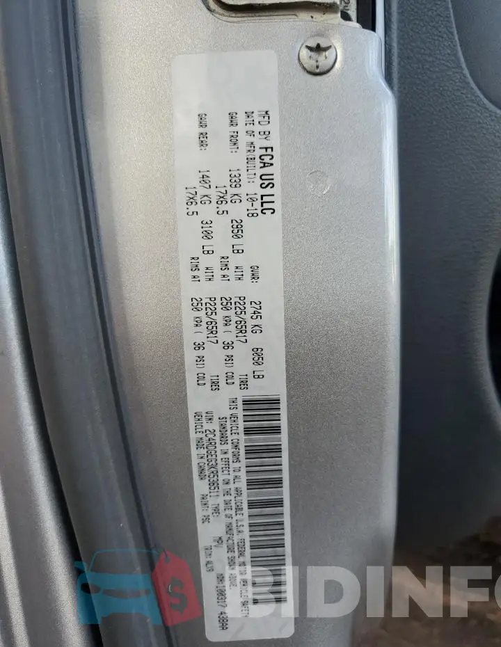 2C4RDGEG3KR536511 Photo# 13